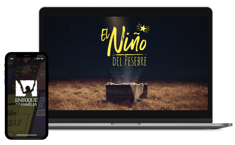 Laptop con la miniatura dl curso El Niño del Pesebre