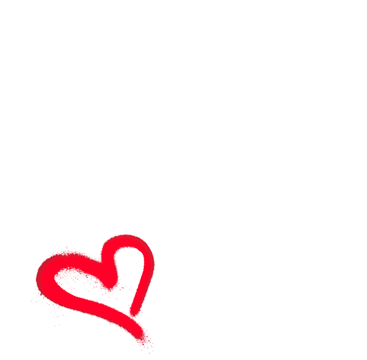 2 corazones con textura de grafitti color blanco y rojo