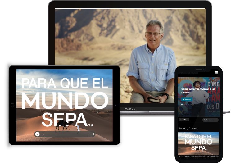 ipad laptop y movil con imagenes de la serie Para que el mundo sepa