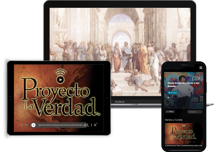 Ipad, movil y laptop con imagenes de proyecto la verdad