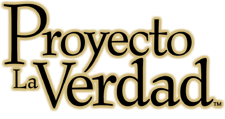 Logo Proyecto la Verdad oscuro con una silueta amarilla alrededor