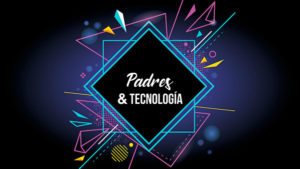 Miniatura del curso padres y tecnología con texturas de color neon