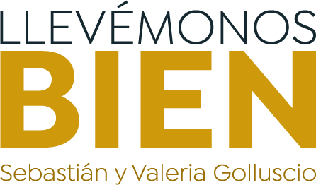 Logo de curso Llevemonos Bien color mostaza
