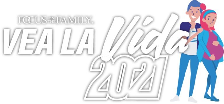 Logo Serie Vea la Vida con ilustración de pareja embaraza