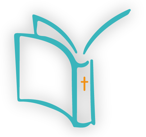 icono de biblia de color turquesa